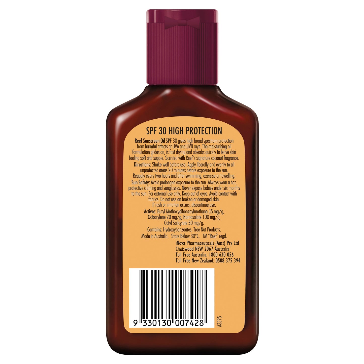 Reef Coconut Sunscreen Oil SPF 30 125mL