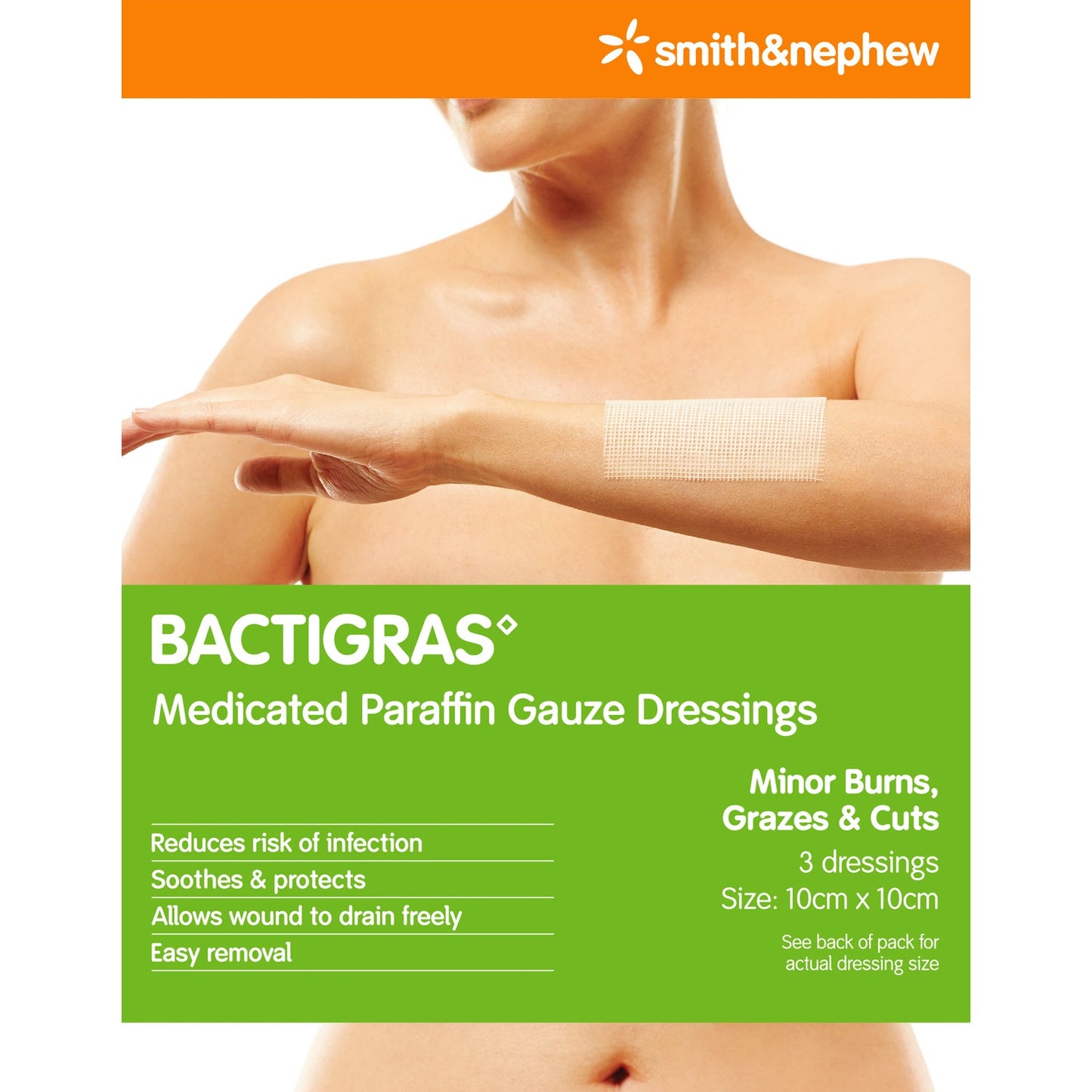 Bactigras 10x10cm 3 Pack