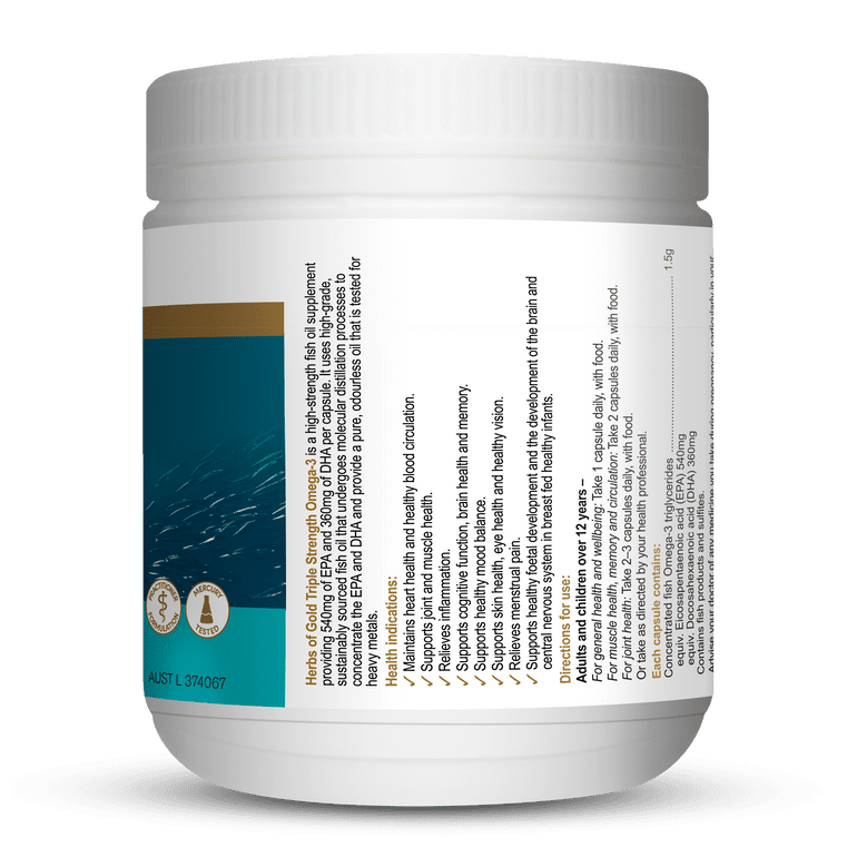 Herbs of Gold Triple Strength Omega-3 150c