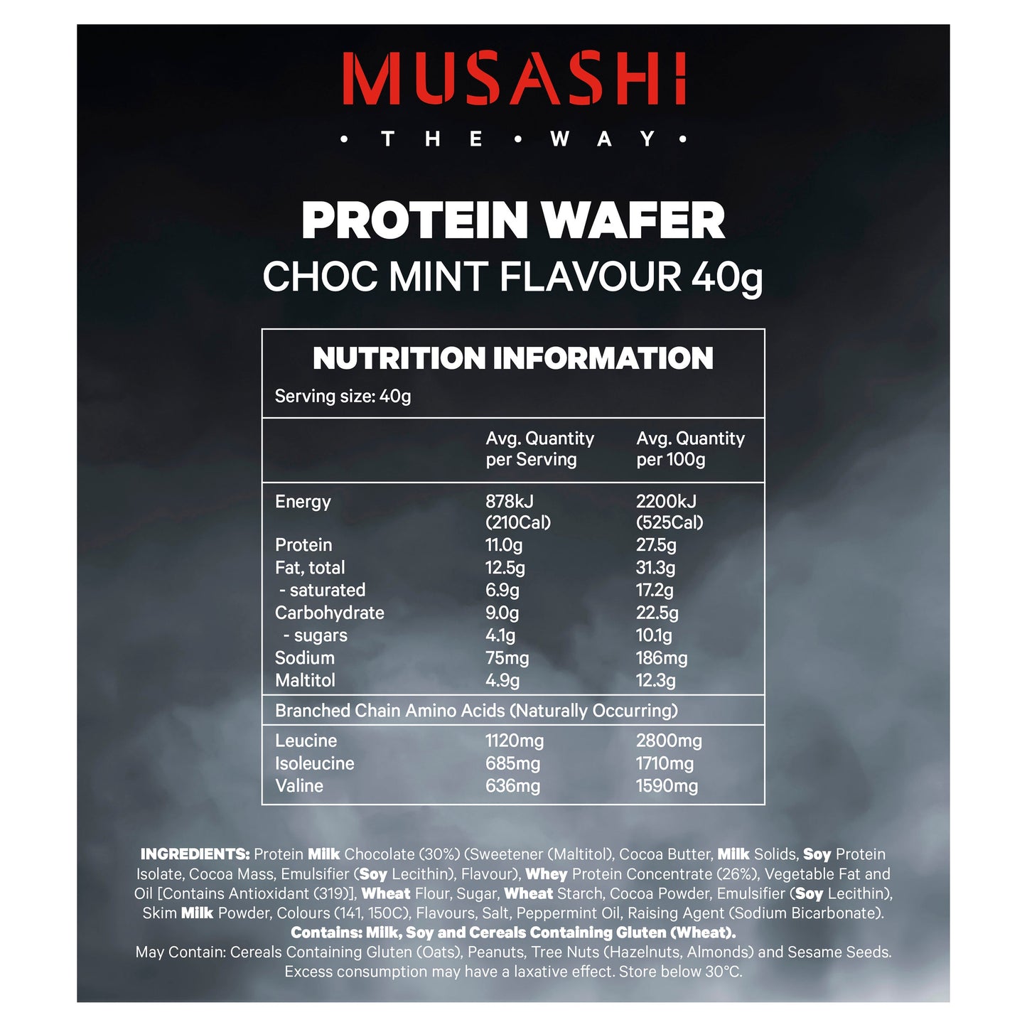 Musashi Protein Wafer Bar Choc Mint 40g 12PACK