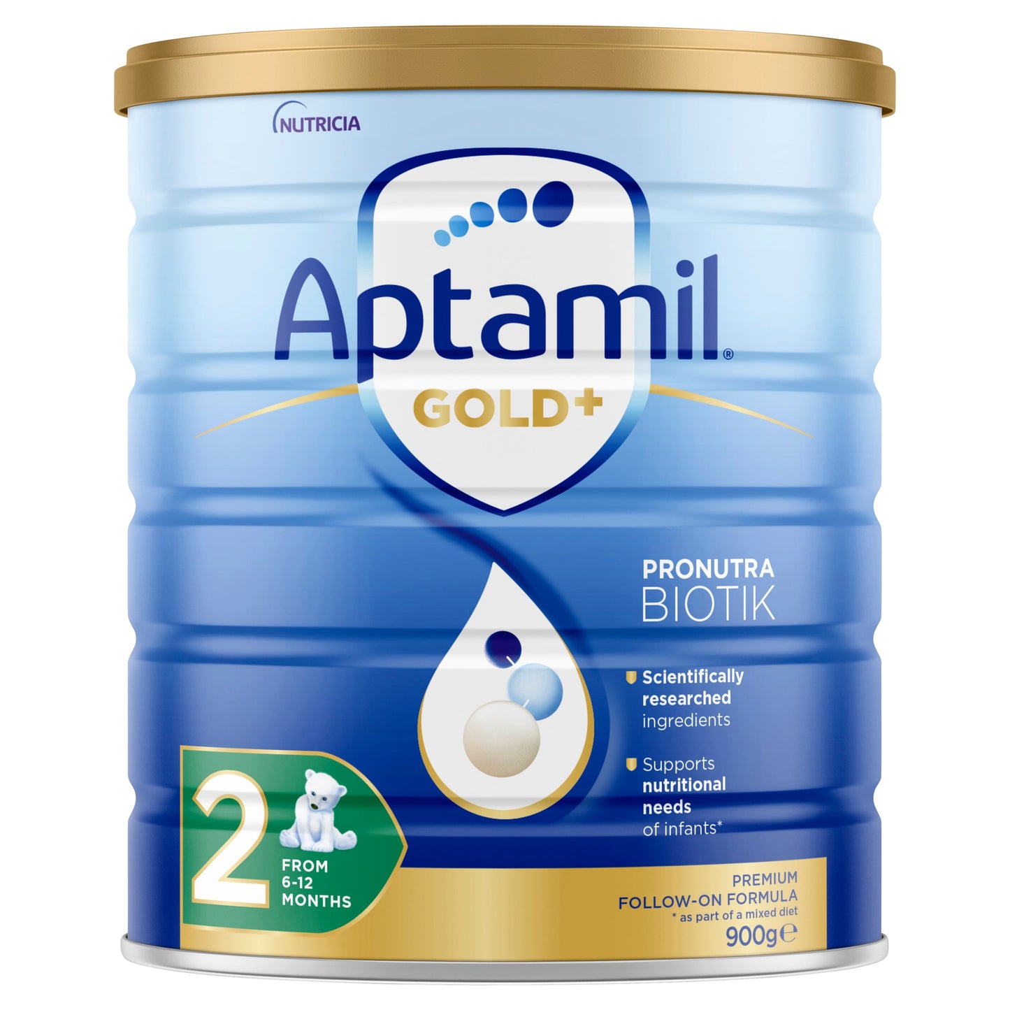 Aptamil Gold+ 2 Baby Follow-on Formula From 6-12 Months 900g
