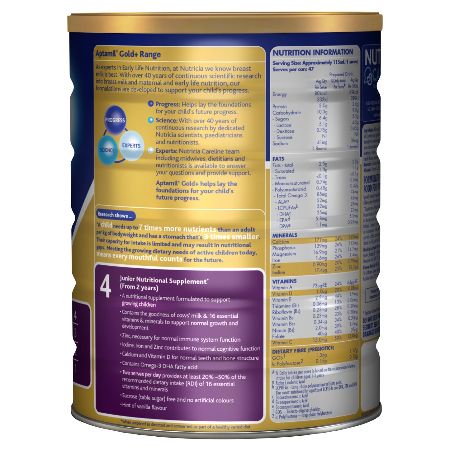 Aptamil Gold+ 4 Junior Nutritional Supplement Milk Drink From 2 Years 900g