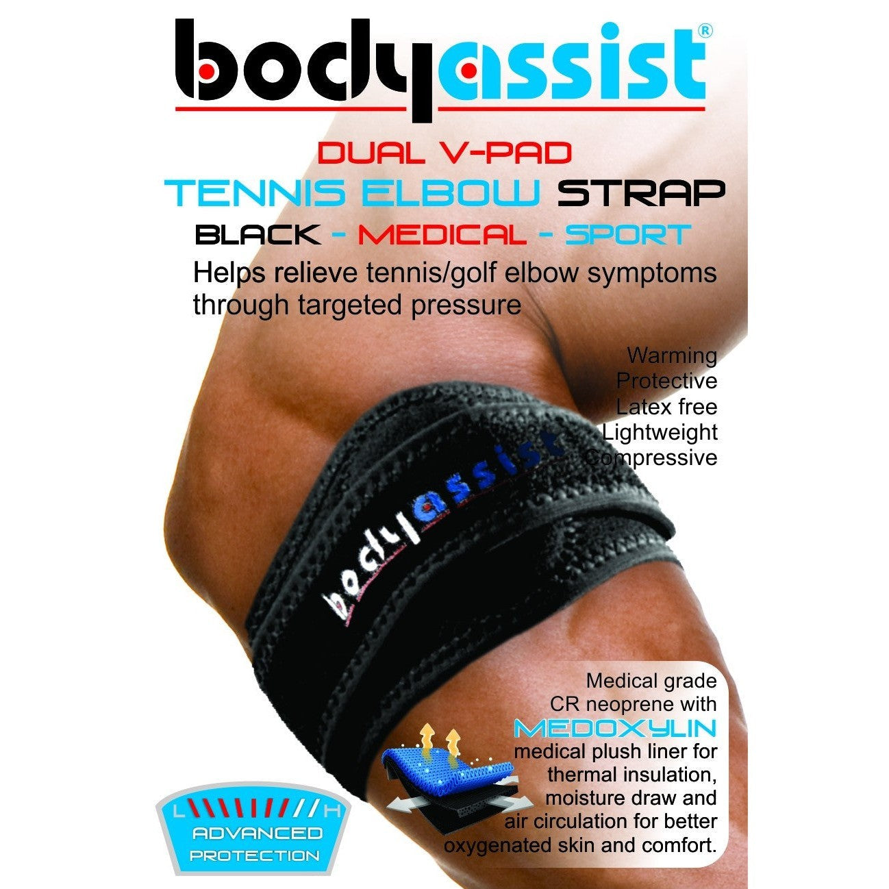 Body Assist Dual V-pad Tennis Elbow Strap