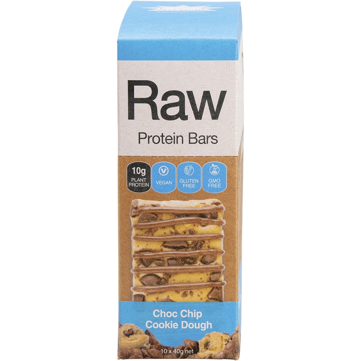 Amazonia Raw Protein Bar Choc Chip Cookie Dough 10x40g