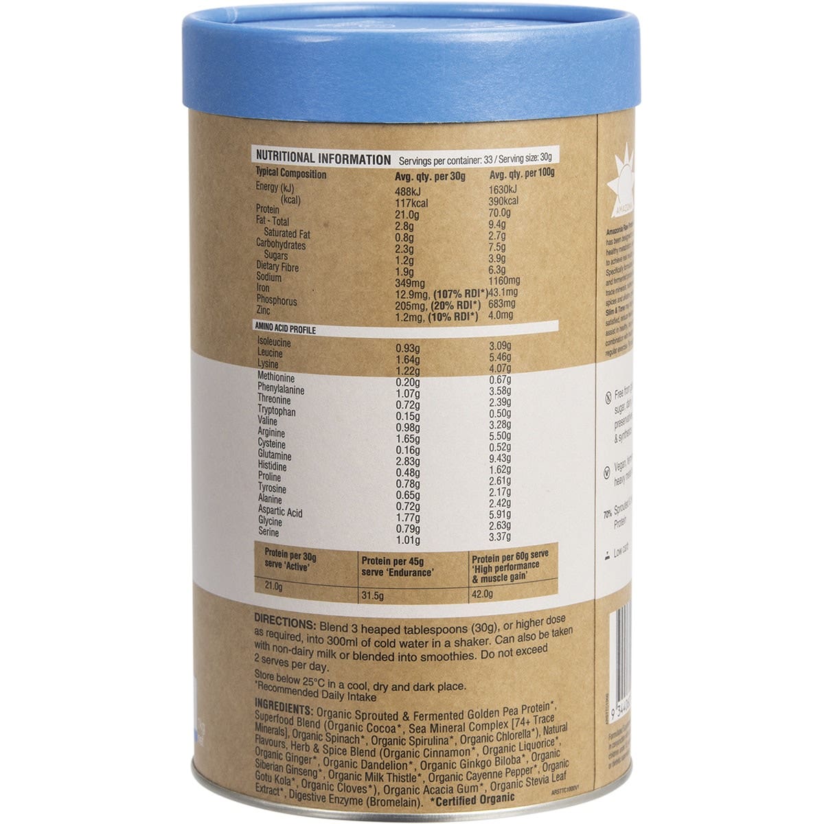 Amazonia Raw Protein Slim & Tone Triple Chocolate 1kg