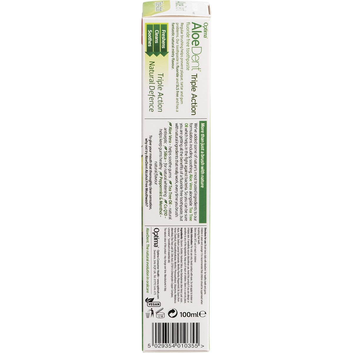 Aloe Dent Toothpaste - Fluoride Free Triple Action 100ml