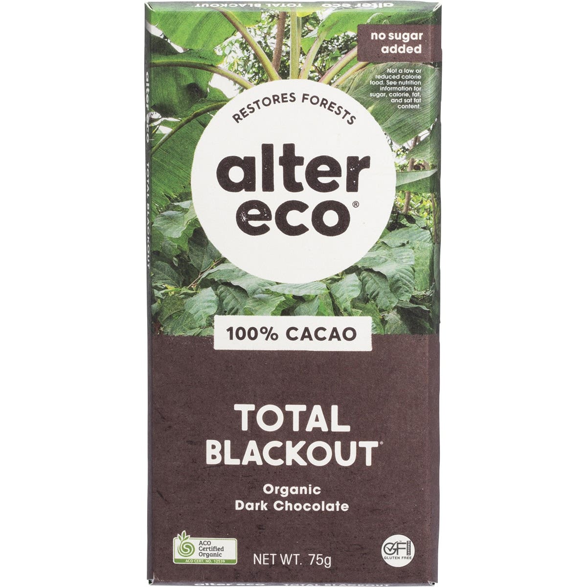 Alter Eco Chocolate (Organic) Dark Total Blackout 75g 12 Pack