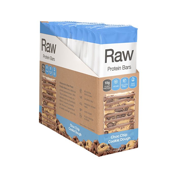 Amazonia Raw Protein Bar Choc Chip Cookie Dough 10x40g