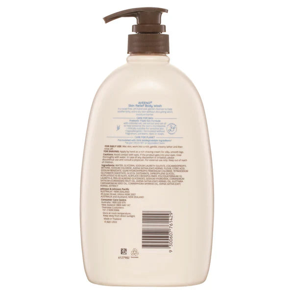 Aveeno Active Naturals Skin Relief Moisturising Body Wash Fragrance Free 1 Litre