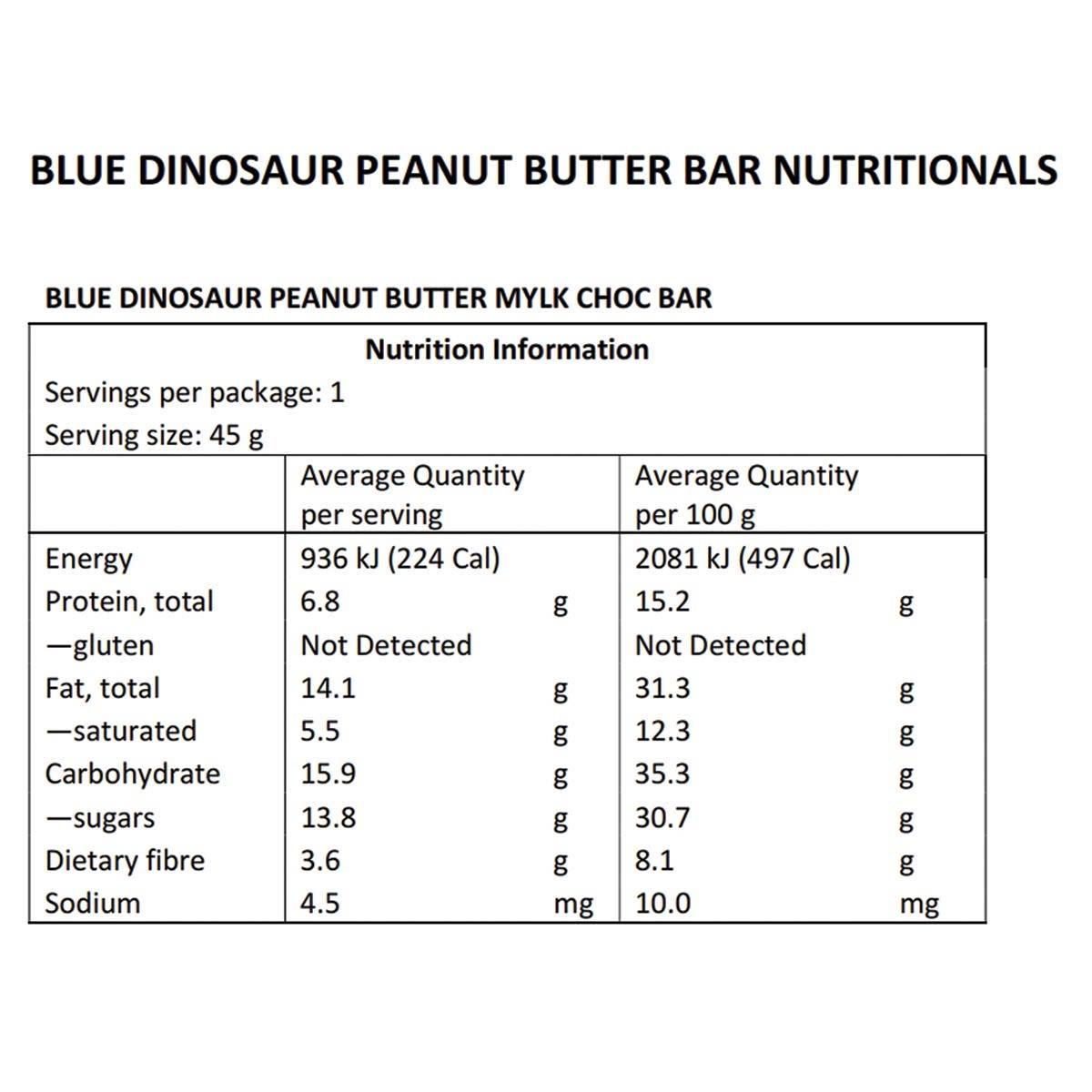Blue Dinosaur Vegan Peanut Butter Bar and Mylk Chocolate 45g(Pack of 12)