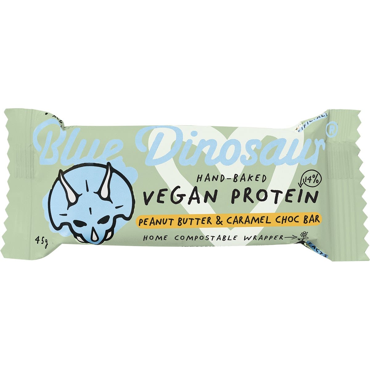 Blue Dinosaur Vegan Peanut Butter Bar and Caramel Choc 45g(Pack of 12)