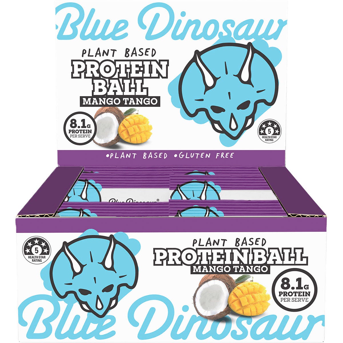 Blue Dinosaur Protein Ball Mango Tango 12x40g