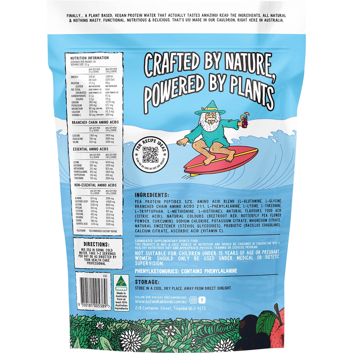 Botanika Blends Plant Protein Water Apple Blackcurrant 400g