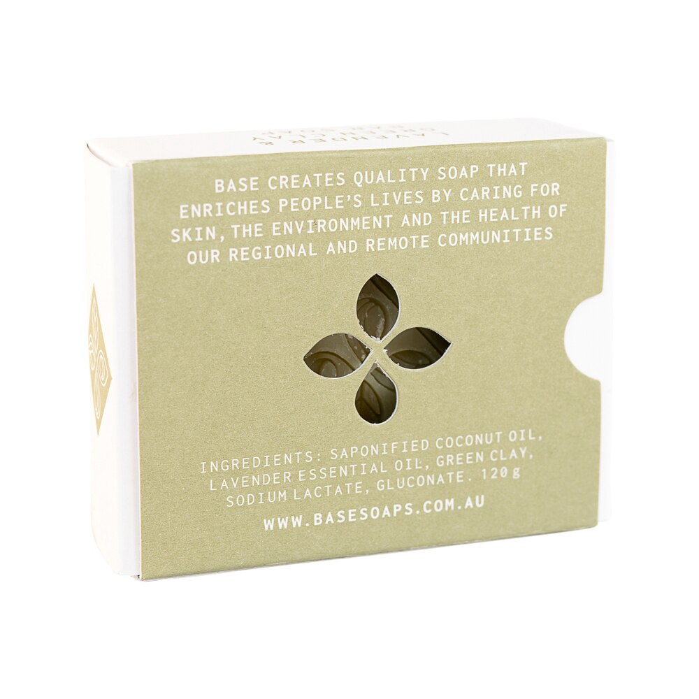 Base (Soap With Impact) Soap Bar Lavender & Green Clay (Boxed) 120g