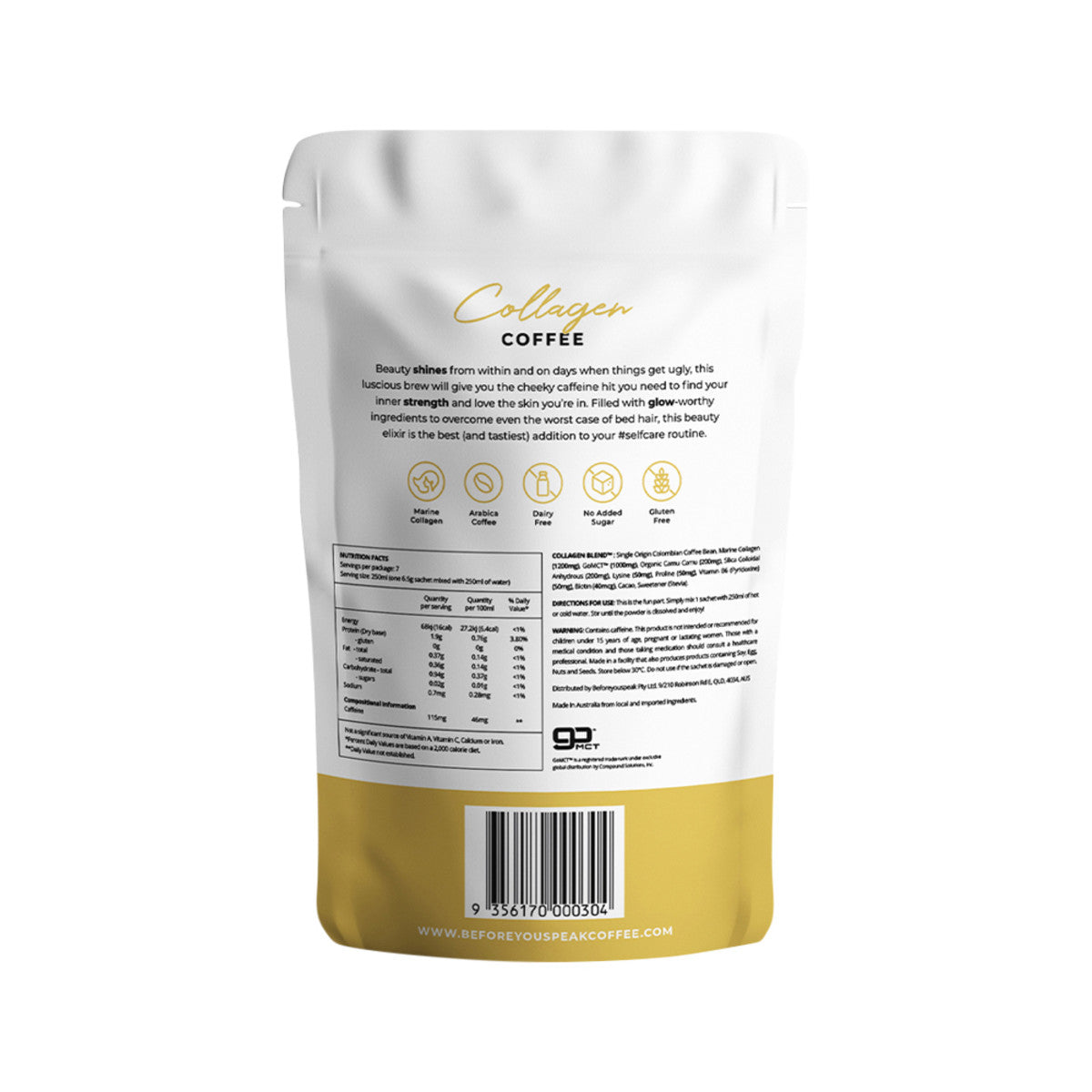 Before You Speak Collagen Coffee Mocha 6.5g x 7 Pack