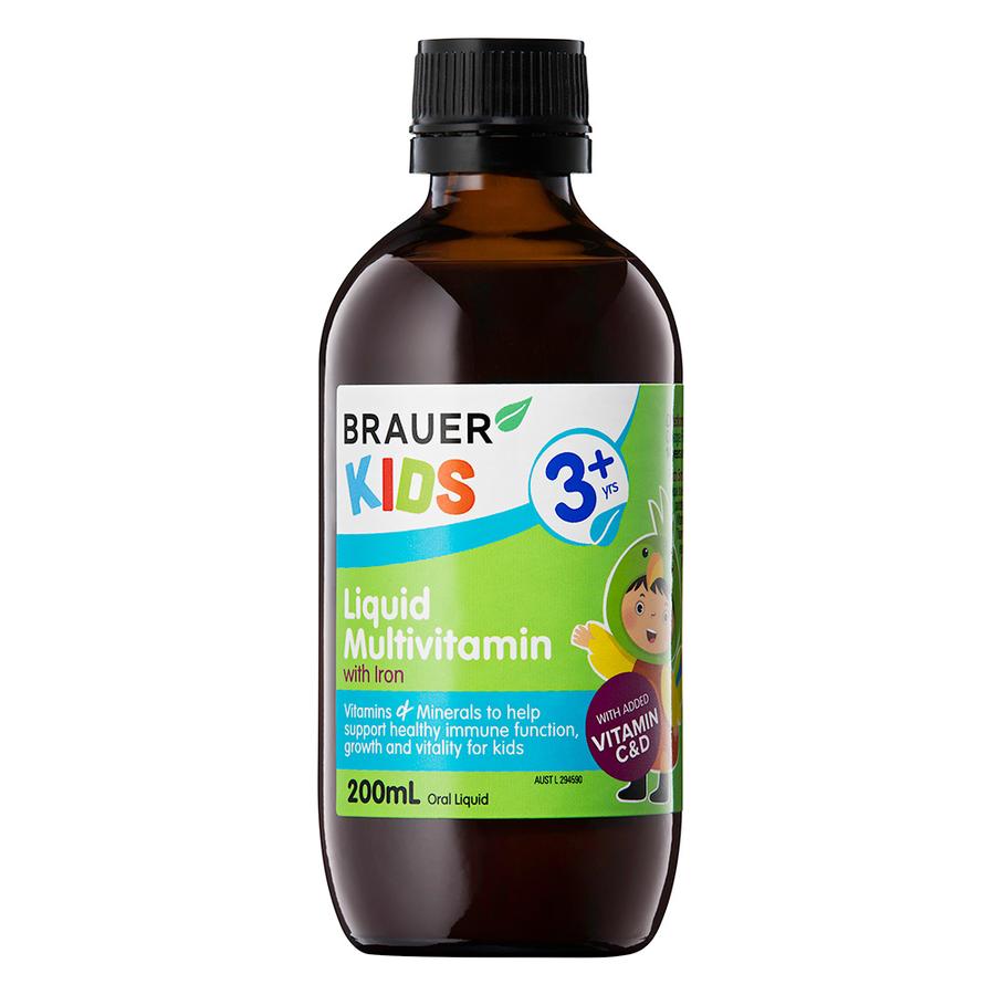 Brauer Kids Liquid Multivitamin With Iron 200ml
