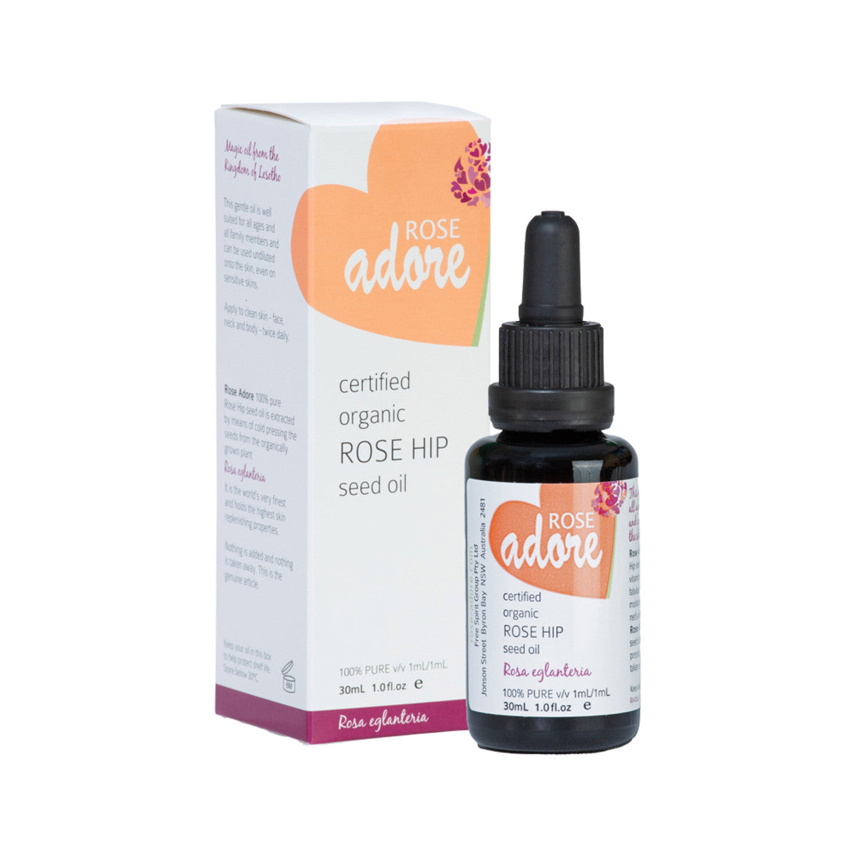 Byron Bay (Free Spirit) Rose Adore Organic Rose Hip Seed Oil 30ml