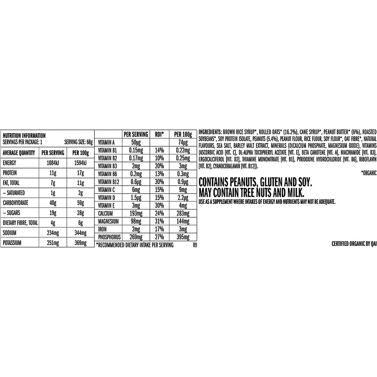 CLIF Energy Bar Crunchy Peanut Butter 68g 12PK