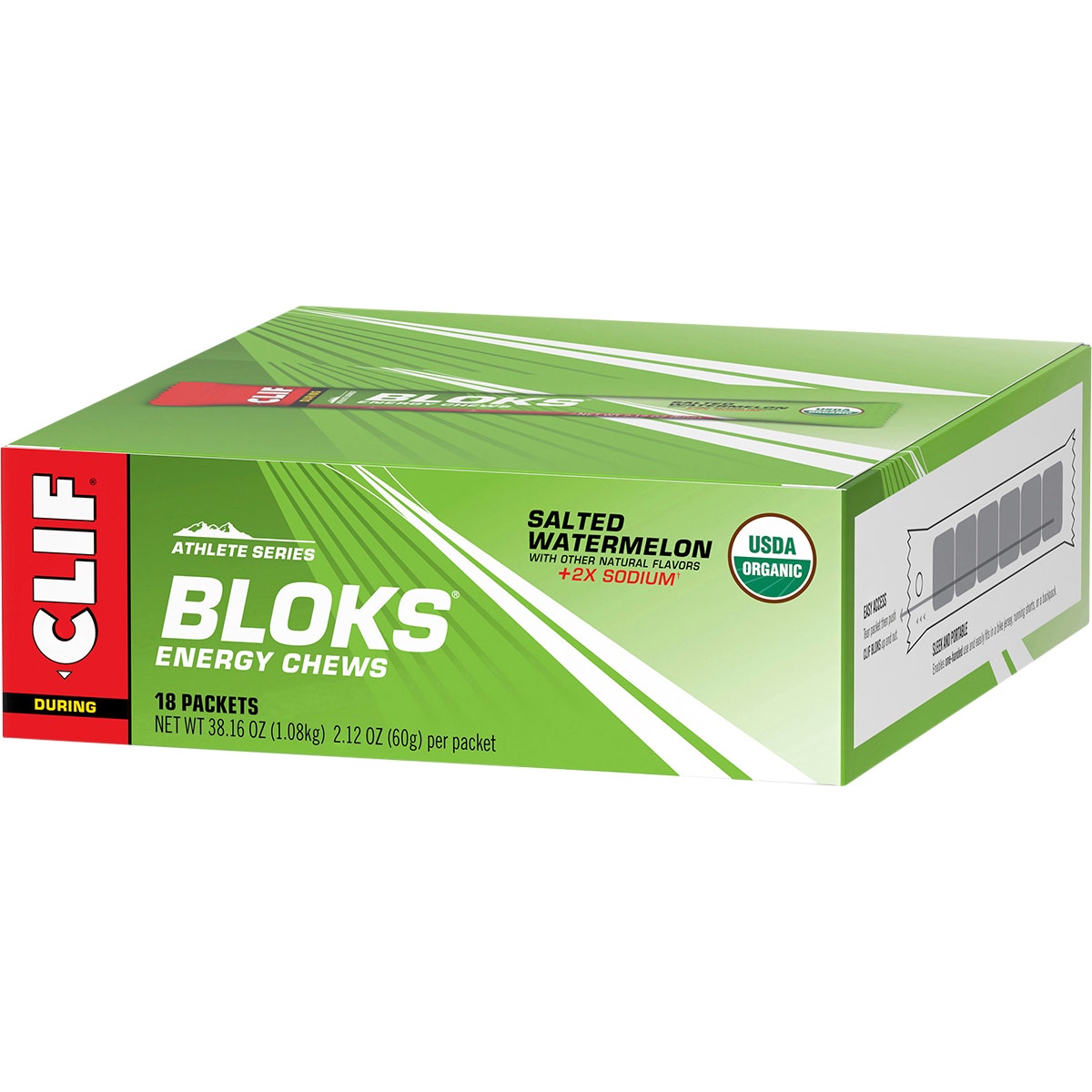 Clif Bloks Energy Chews Salted Watermelon 100mg Sodium 18x60g