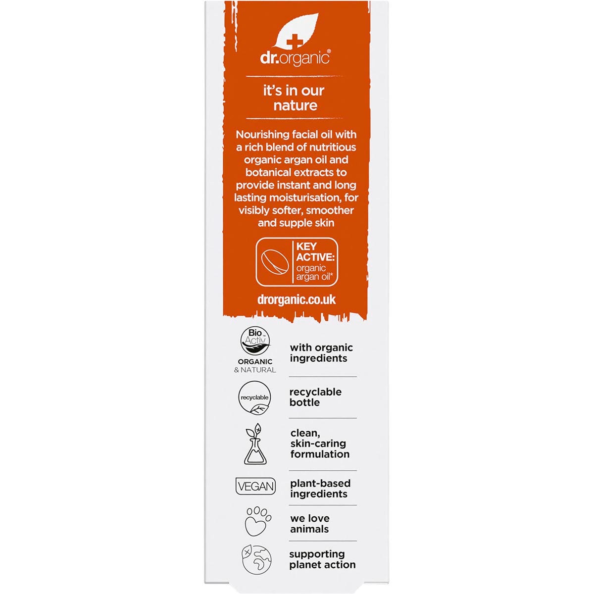 DR ORGANIC Facial Oil Organic Moroccan Argan Oil 30ml
