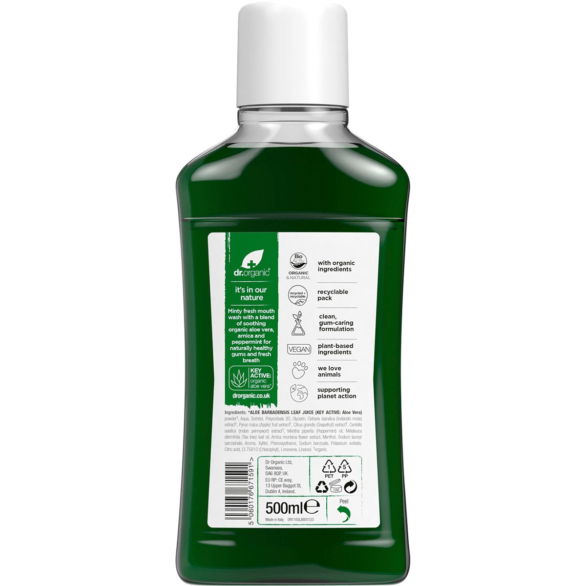 DR ORGANIC Mouthwash Organic Aloe Vera 500ml