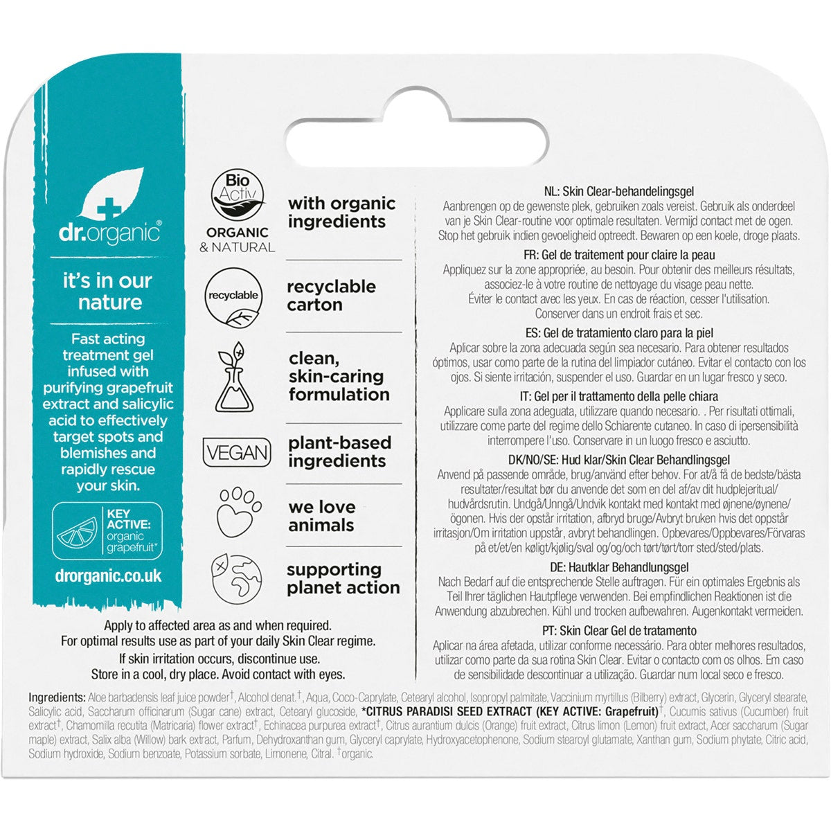 DR ORGANIC Treatment Gel Skin Clear - Organic Tea Tree 10ml