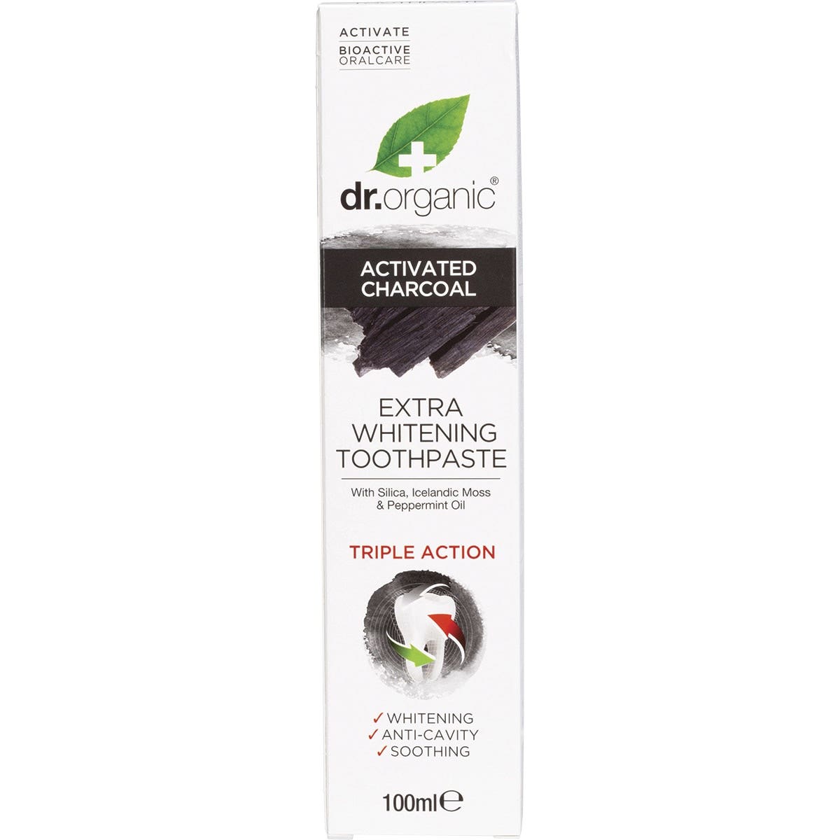 DR ORGANIC Toothpaste (Whitening) Activated Charcoal 100ml