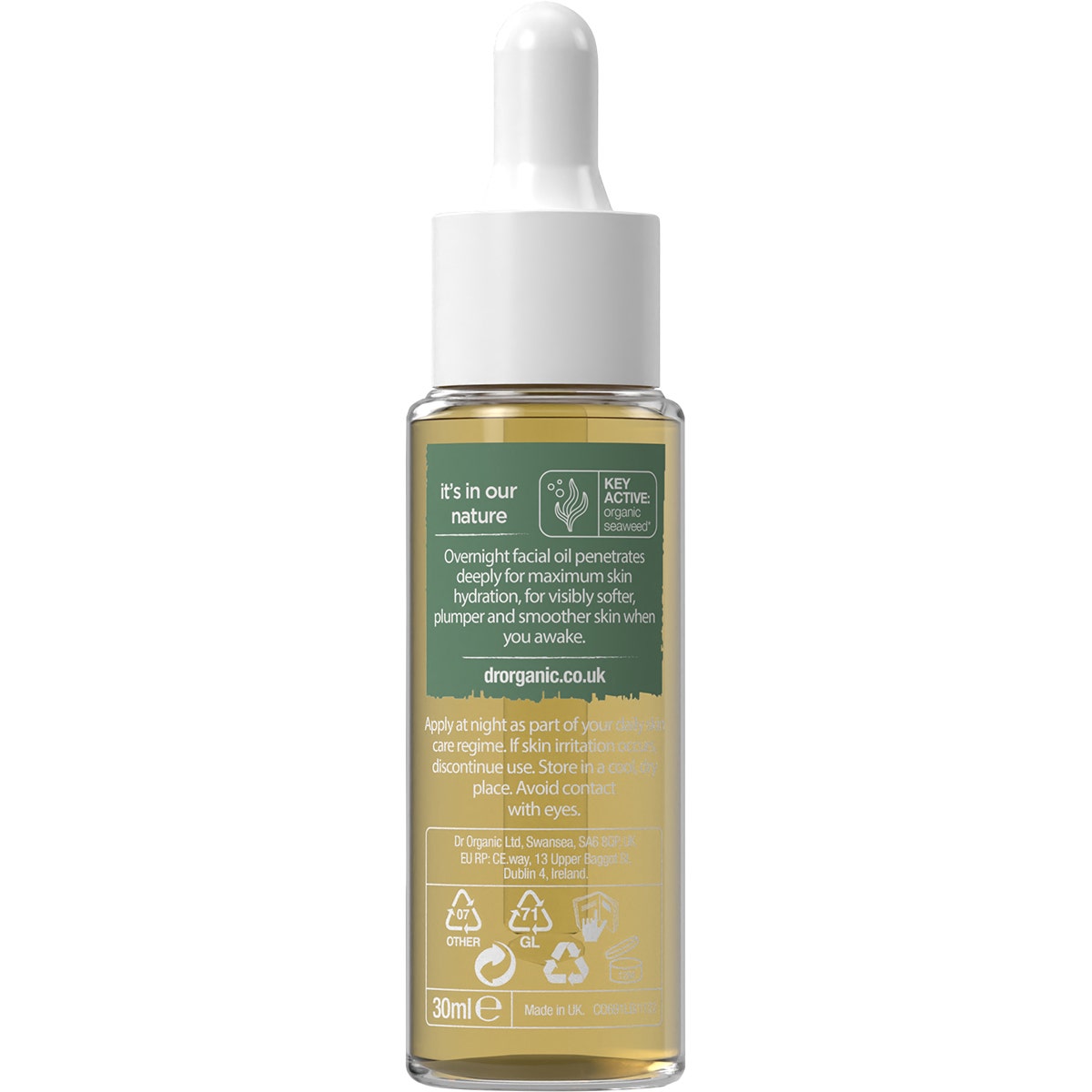 DR ORGANIC Overnight Recovery Oil Ageless with Seaweed 30ml