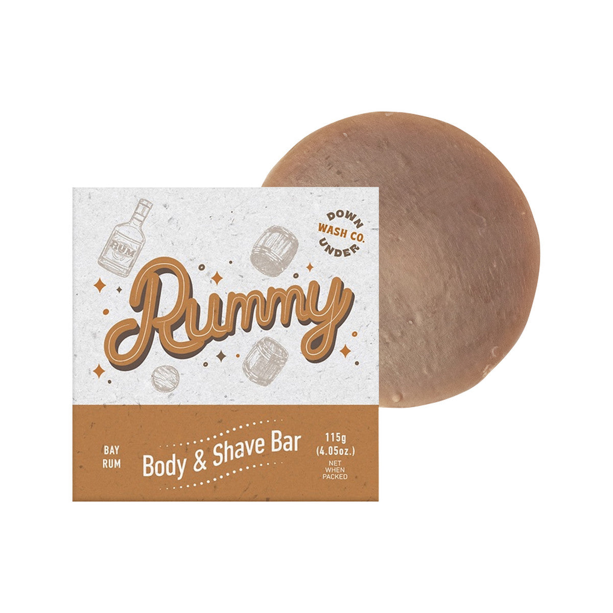 Downunder Wash Co. Rummy Body & Shave Bar Bay Rum 115g