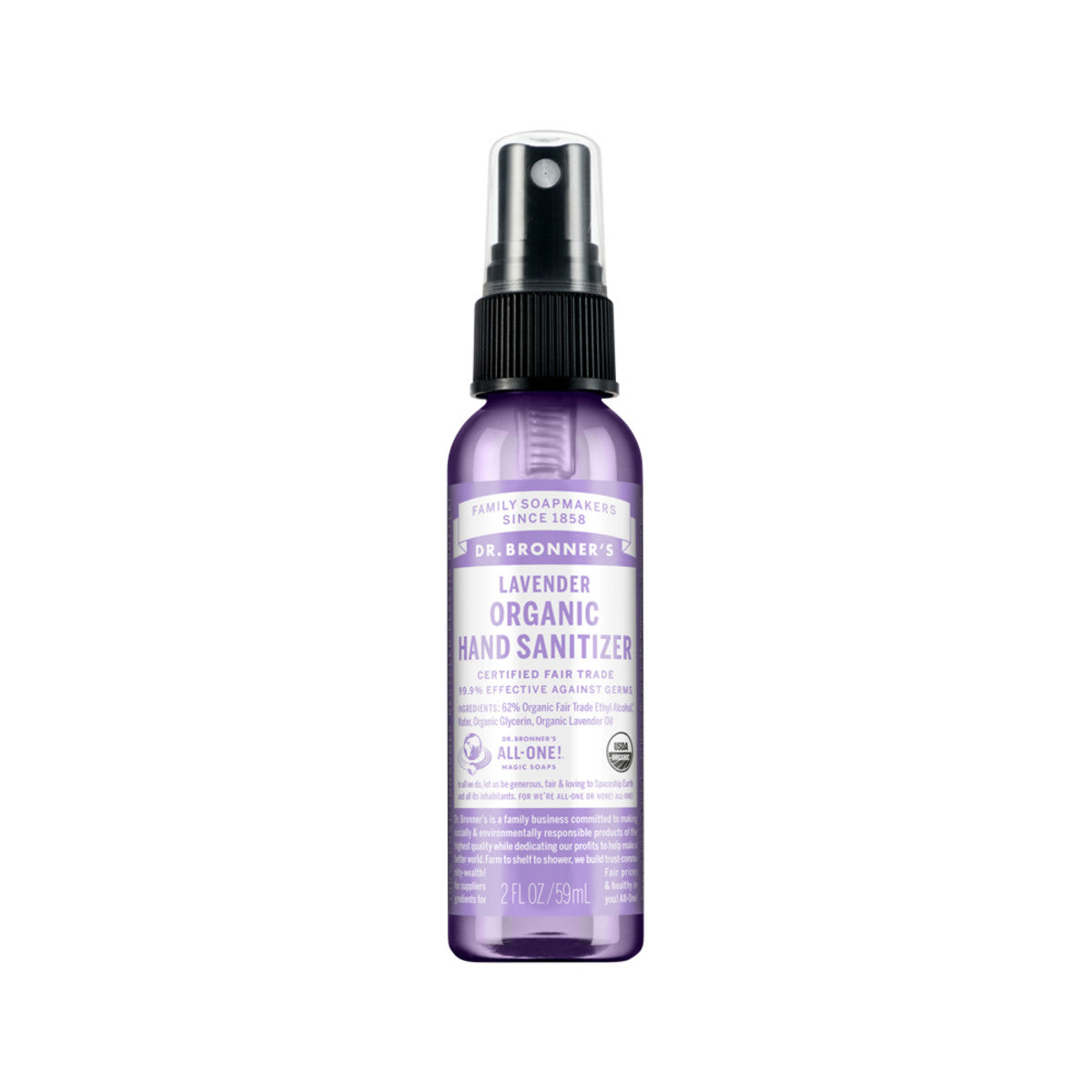 Dr. Bronner's Organic Hand Sanitizer Lavender 59ml