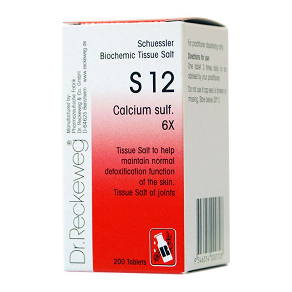Dr. Reckeweg Schuessler BioChemic Tissue Salt S12 (Calcium sulph. 6X) 200t