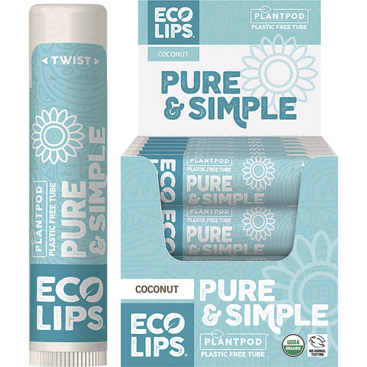 ECO LIPS Lip Balm Pure & Simple - Coconut 4.25g 24PK