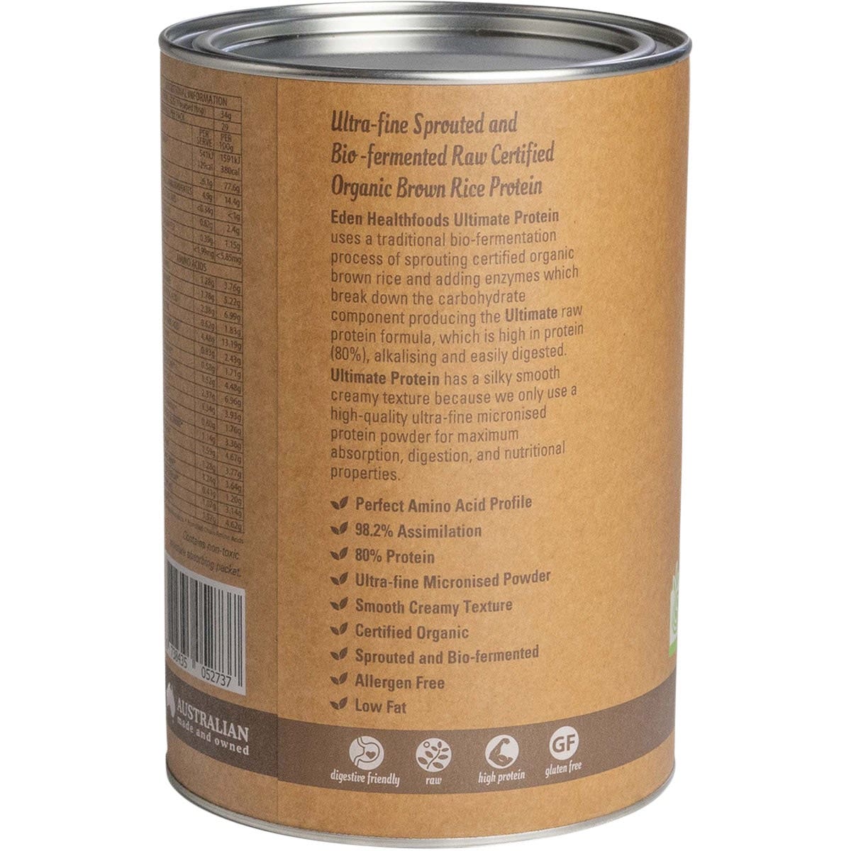 EDEN HEALTHFOODS Ultimate Protein Sprouted Brown Rice - Chocolate 1kg