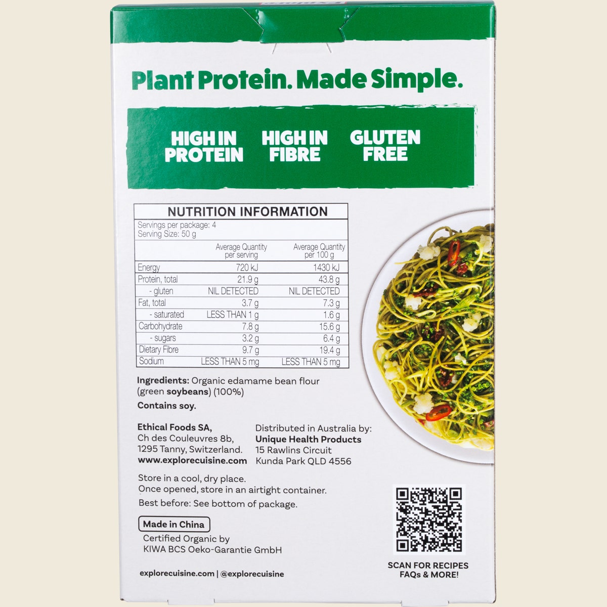 Explore Cuisine Organic Edamame Spaghetti 200g