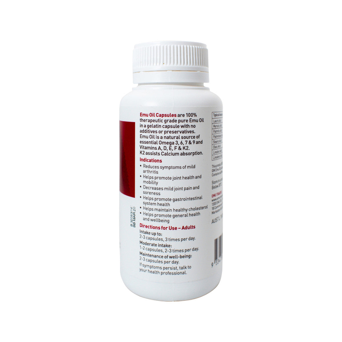 Emu Tracks Emu Oil 750mg Capsules 100c