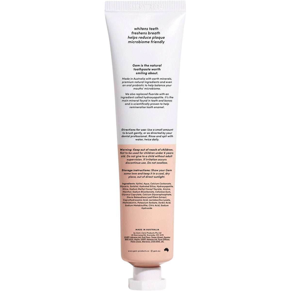 GEM Toothpaste Triple Whitening Watermelon Mint 100g