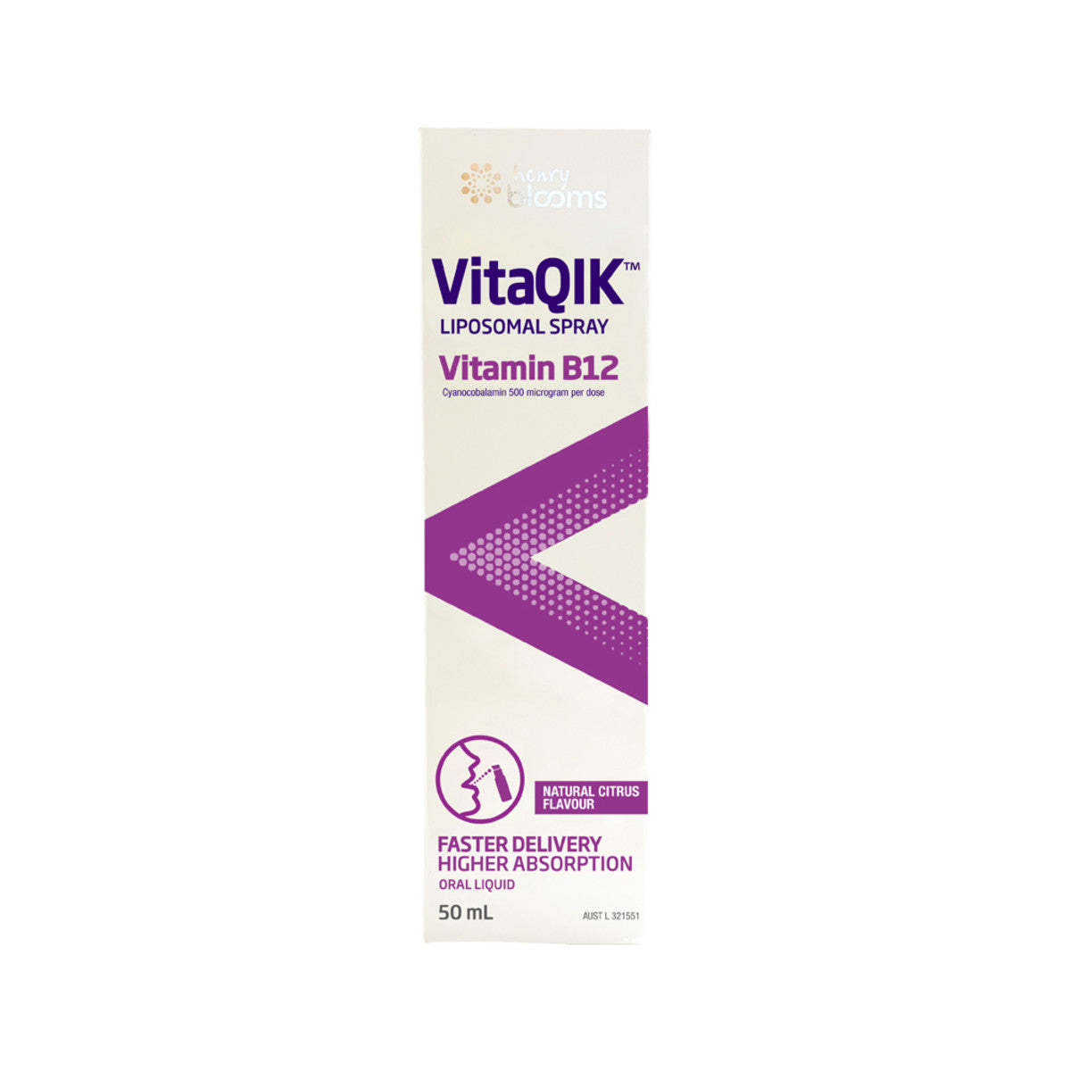 Henry Blooms VitaQIK Liposomal Spray Vitamin B12 Oral Liquid 50ml