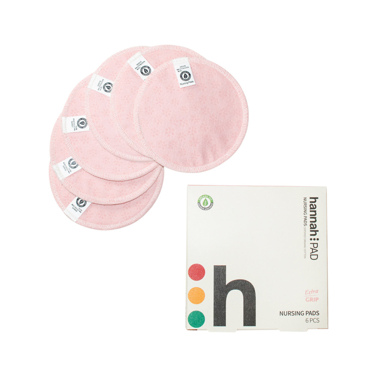 Hannah Pad Organic Cotton Nursing Pads Extra Grip x 6 Pack