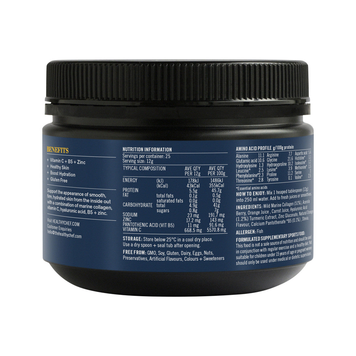 The Healthy Chef Beauty Collagen Orange 300g