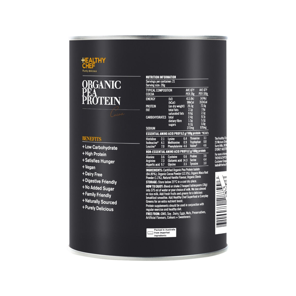 The Healthy Chef Pure Native Wpi (Whey Protein Isolate) Cocoa 600g