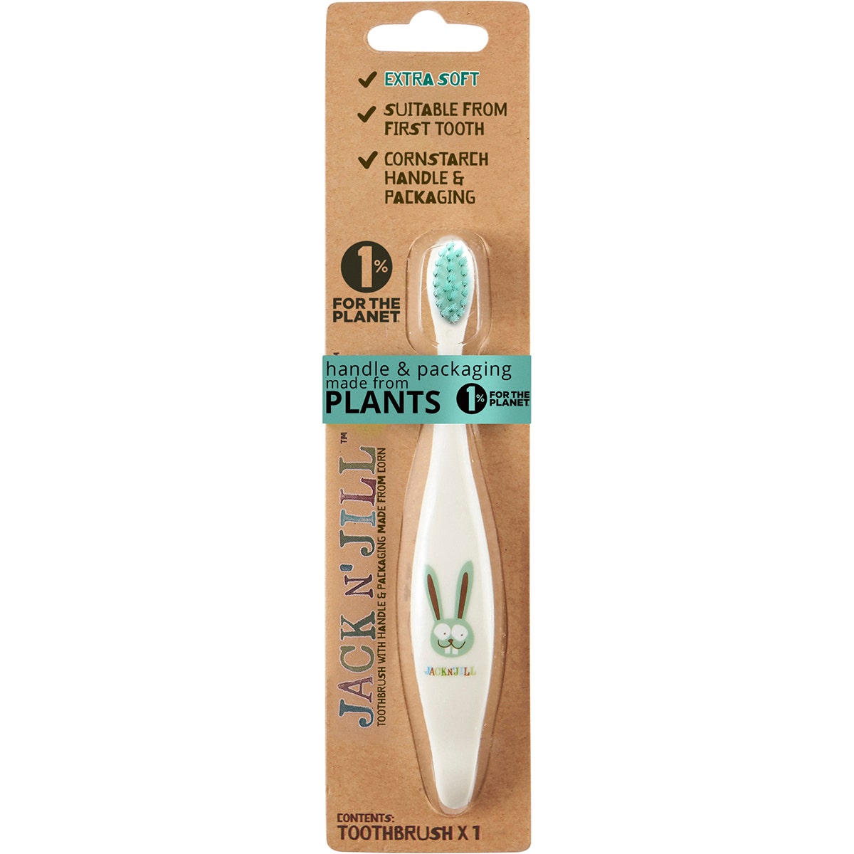 JACK N' JILL Toothbrush (Children) Bunny - Biodegradable 1