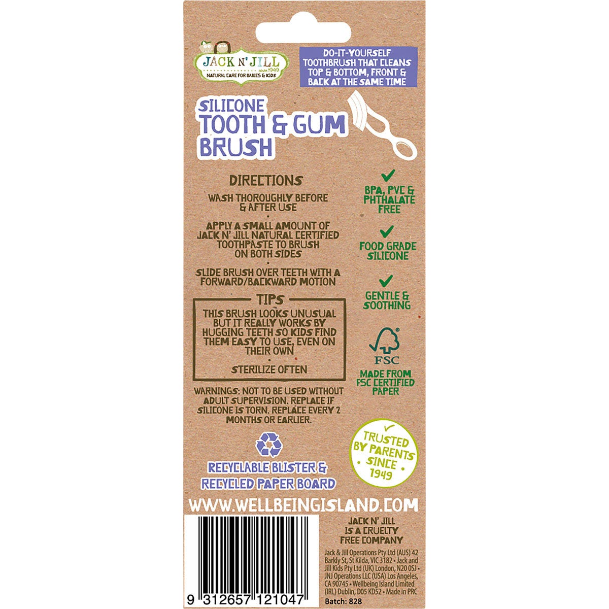 JACK N' JILL Silicone Tooth & Gum Brush 1