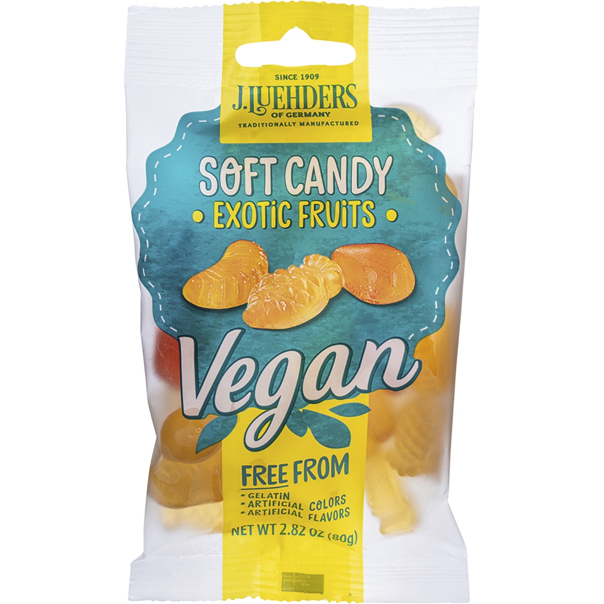 J LUEHDERS Soft Vegan Candy Exotic Fruits 10x80g