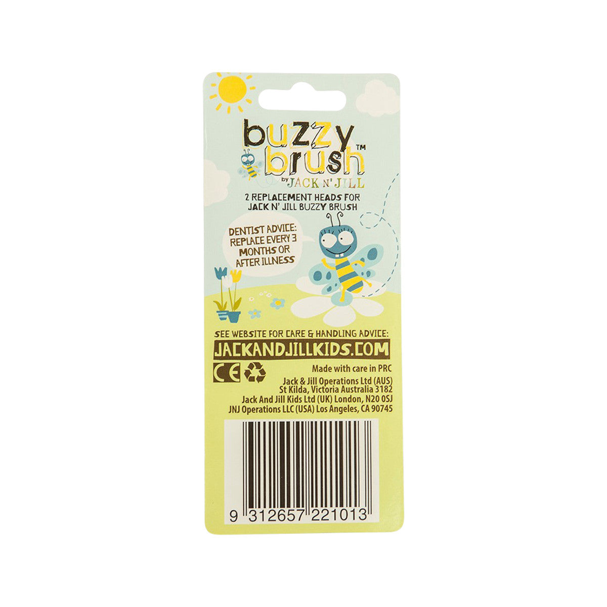 JACK N' JILL Replacement Heads Buzzy Brush (Twin Pack) 2