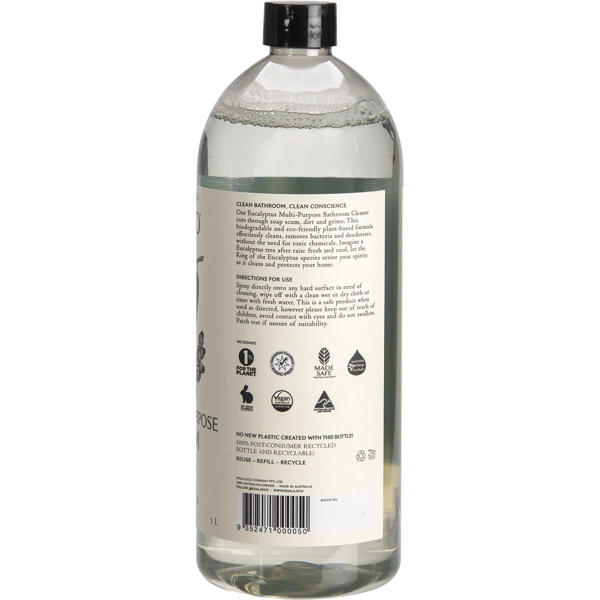 KOALA ECO Multi-Purpose Bathroom Cleaner Eucalyptus Essential Oil 1L