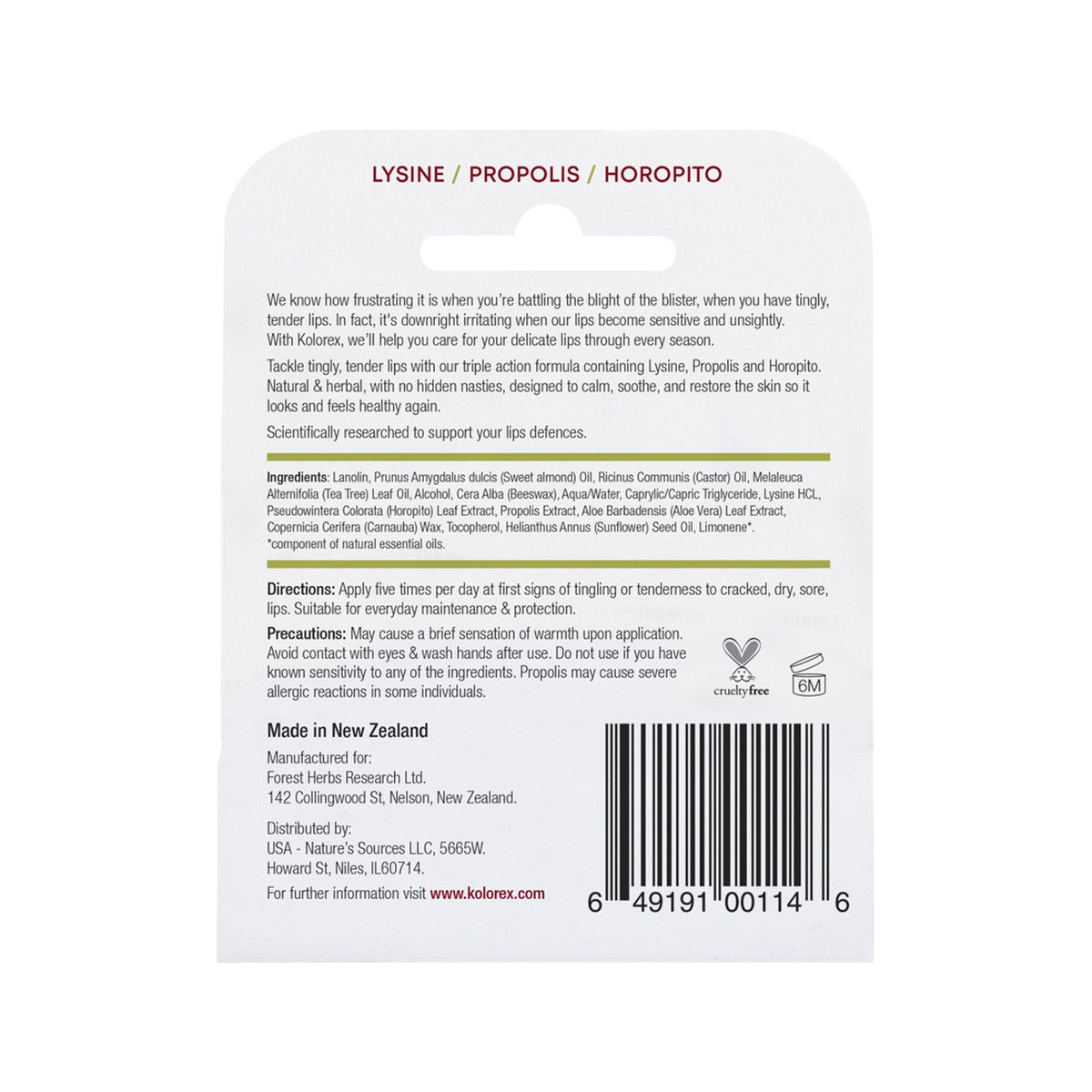 Kolorex Kolsore Triple Action Lip Ointment 5g