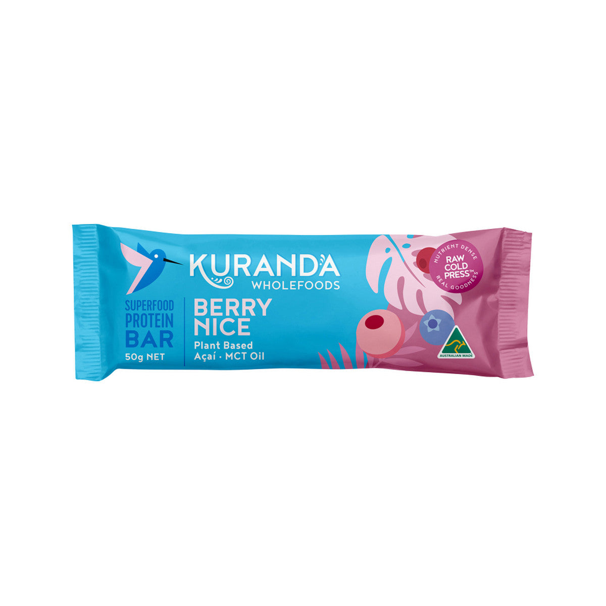 Kuranda Wholefoods Gluten Free Protein Bars Berry Nice 50g(Pack of 16)