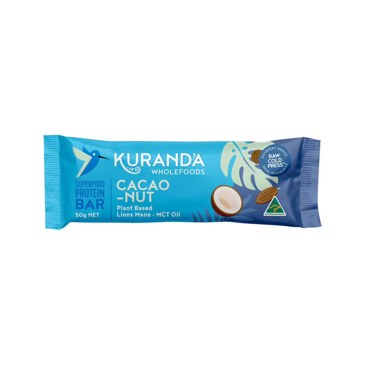 Kuranda Wholefoods Gluten Free Protein Bars Cacao Nut 50g(Pack of 16)
