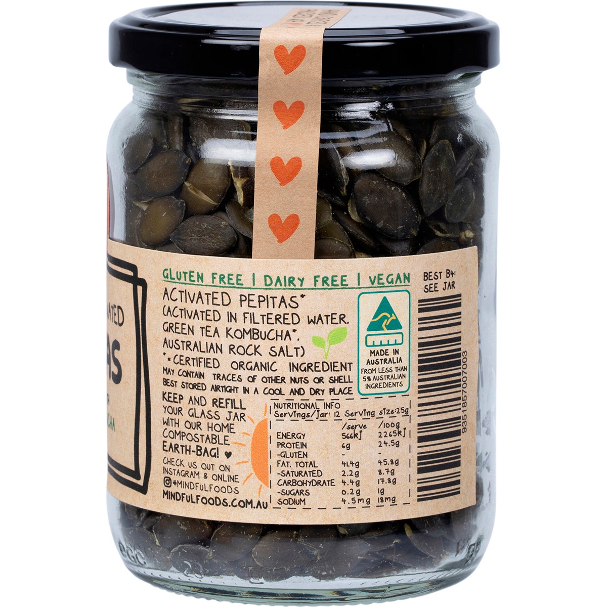 MINDFUL FOODS Pepitas Organic & Activated 300g