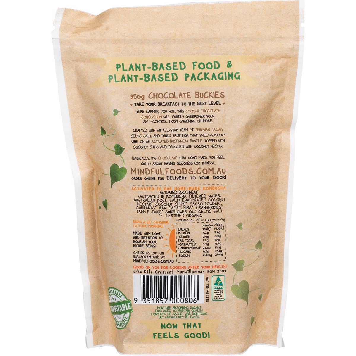 Mindful Foods Buckies Chocolate 350g